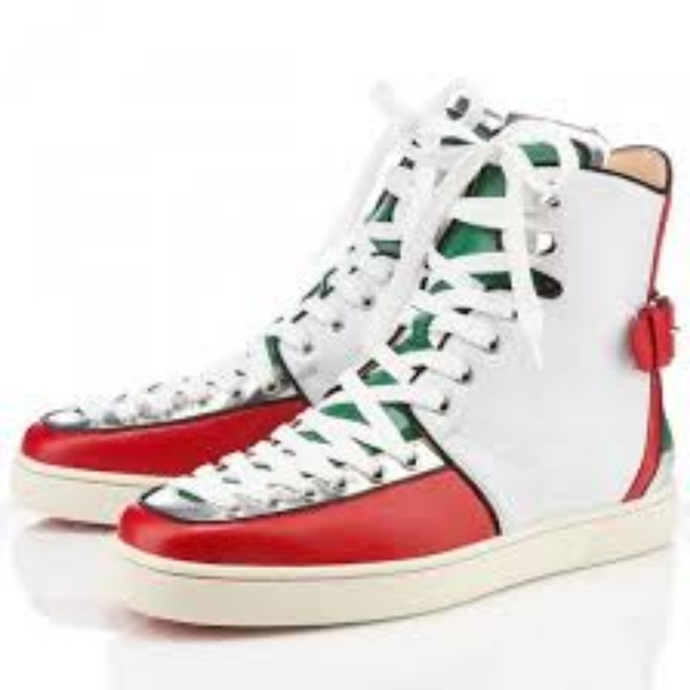 Christian Louboutin Mens Alfie Nappa high top sneakers Size Euro 44, US 10.5